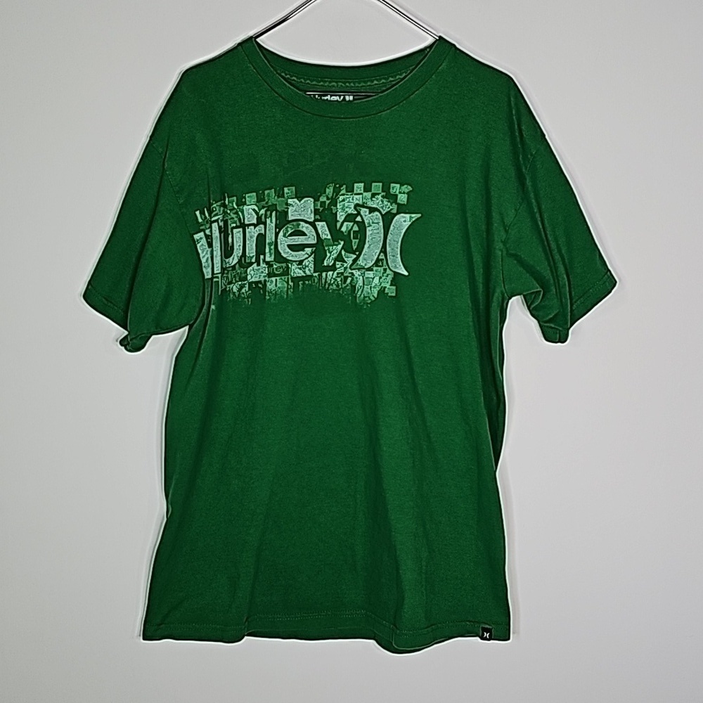 Hurley medium green short sleeve shirt